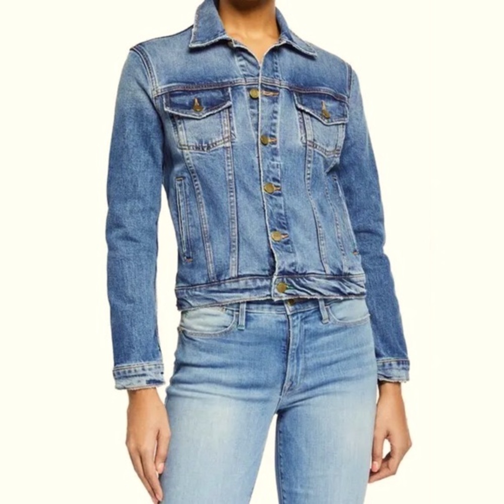 Frame Champagne Cowgirl Denim Trucker Jacket ONE OF A KIND ✨ - Picture 8 of 13